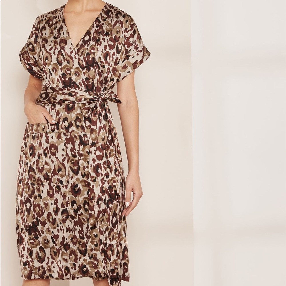 NWT J.Crew cheetah print wrap dress